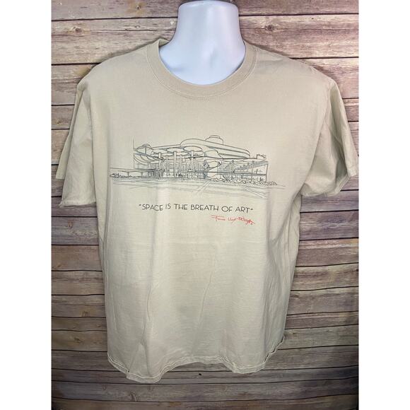 Vintage Frank Lloyd Wright Architecture T-Shirt Size Large Black Graphic Tee - Picture 1 of 9